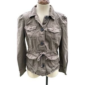 Converse One Star Khaki Collared Button Up Shirt Women's Size Medium